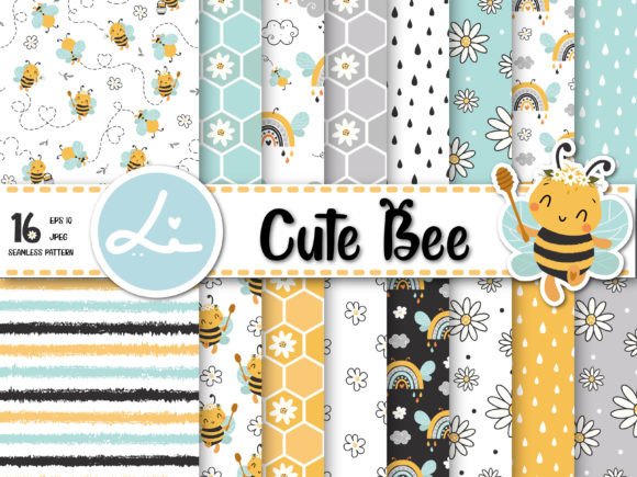 Download Cute Bees Digital Papers - Papers Collection