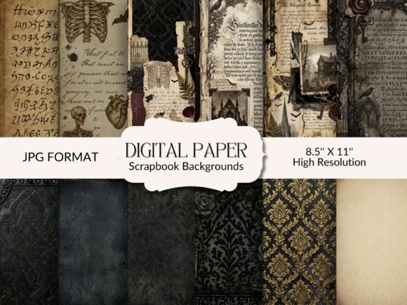 Download Gothic Background Papers and Clipart Set - Papers Collection