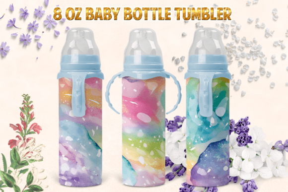 Download Rainbow Papers Watercolor 8oz Baby Bottl - Papers Collection