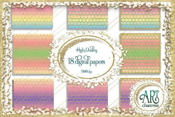 Download Mermaid Scale Digital Papers Rainbow - Papers Collection