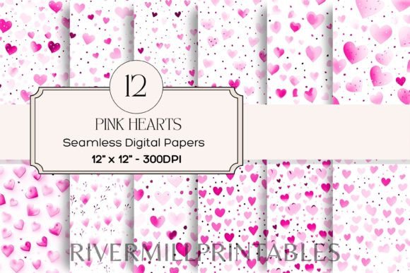 Download Seamless Pink Hearts Digital Papers - Papers Collection