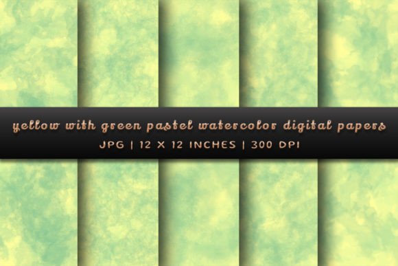 Download Yellow with Green Pastel Digital Papers - Papers Collection