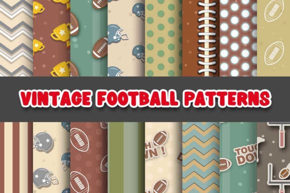 Download Vintage Football Digital Papers Patterns - Papers Collection
