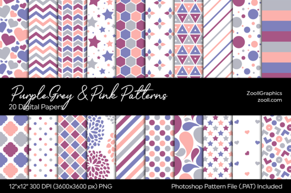 Download Purple, Grey and Pink Digital Papers - Papers Collection