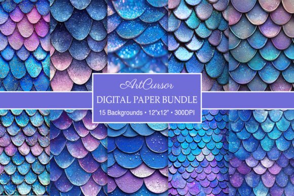 Download Glitter Mermaid Scales Digital Papers - Papers Collection