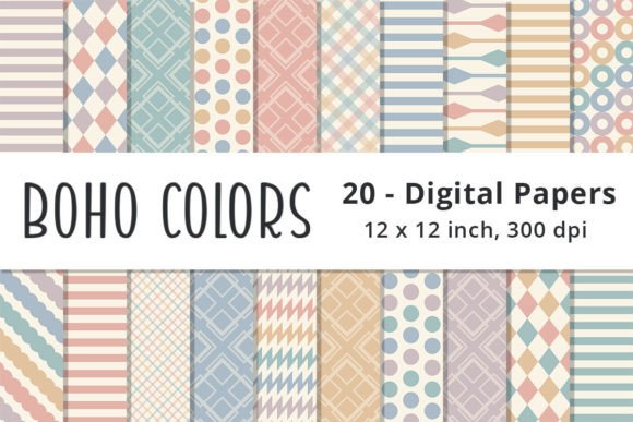 Download Light Boho Colors Digital Pattern Papers - Papers Collection