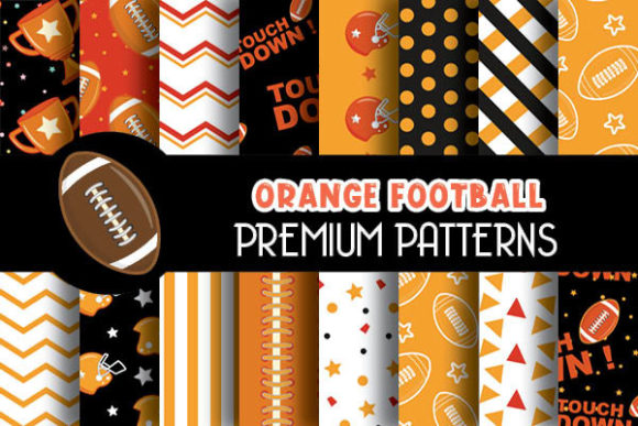 Download Orange Football Digital Papers Patterns - Papers Collection