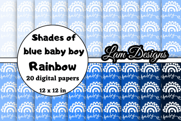 Download Shades of Blue Baby Boy Rainbow Papers - Papers Collection