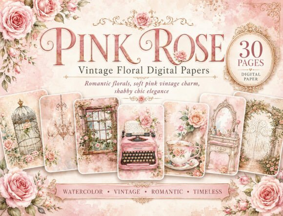 Download Vintage Birdcage Rose Journal Papers - Papers Collection