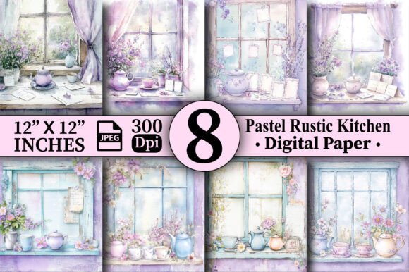 Download Pastel Rustic Kitchen Digital Papers V.2 - Papers Collection