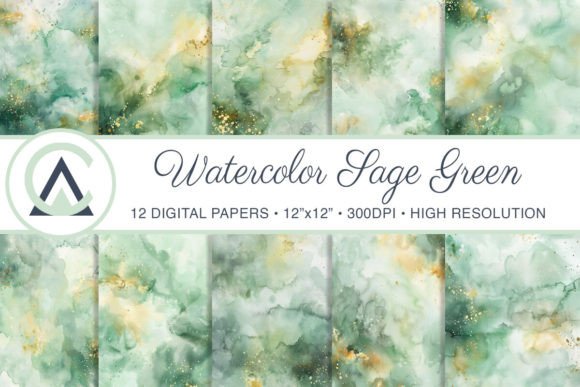 Download Watercolor Sage Green Background Papers - Papers Collection