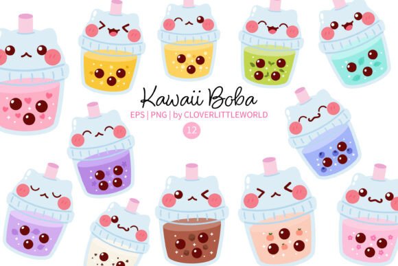 Download Cute Colorful Pastel Boba Milk Tea Drink - Colorful pastel Collection