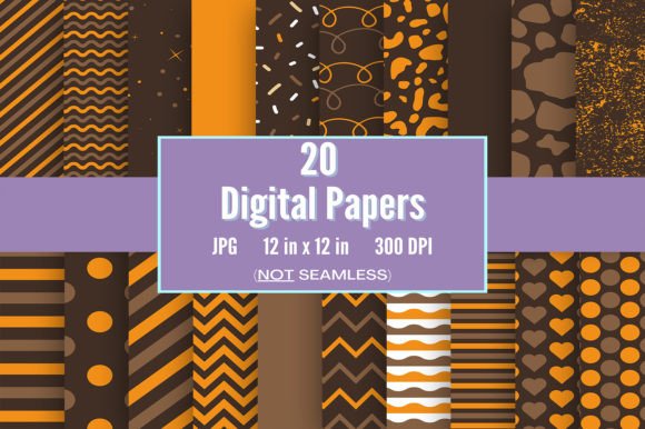 Download Orange and Brown Autumn Digital Papers - Papers Collection