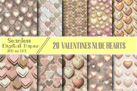Download Valentines Nude Hearts Digital Papers - Papers Collection