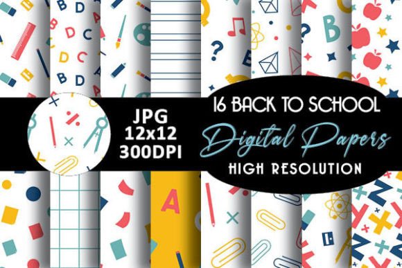 Download Back to School Digital Papers Patterns - Papers Collection