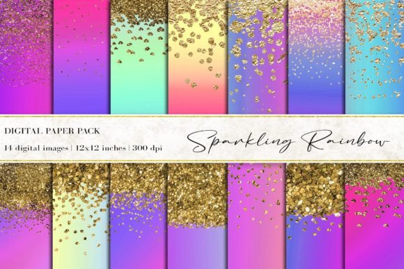 Download Sparkling Rainbow Digital Papers - Papers Collection