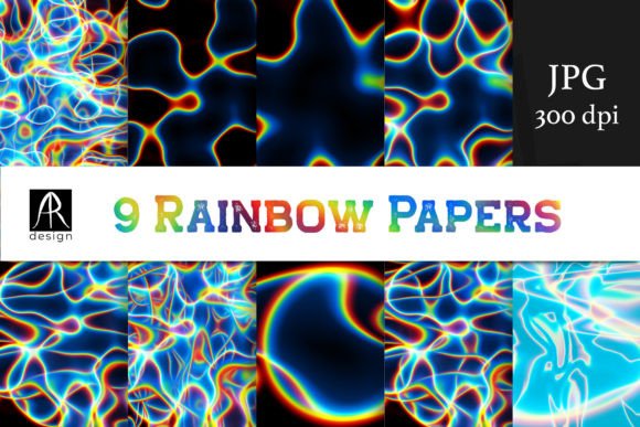Download Whimsical Rainbow Digital Papers Overlay - Papers Collection