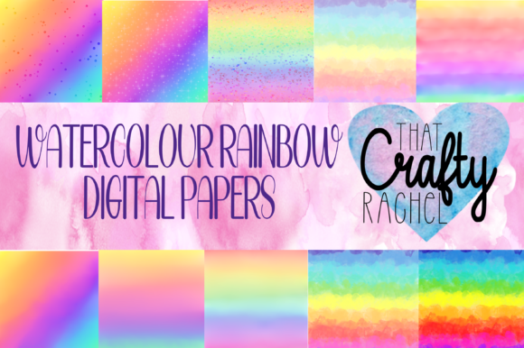 Download Watercolour Rainbow Digital Papers - Papers Collection