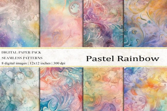Download Pastel Rainbow Digital Papers - Papers Collection