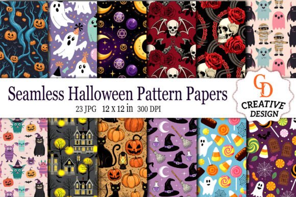 Download Seamless Halloween Pattern Papers - Papers Collection