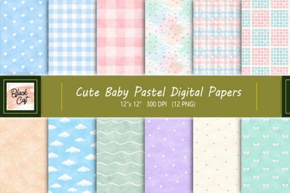 Download Cute Baby Pastel Digital Papers - Papers Collection