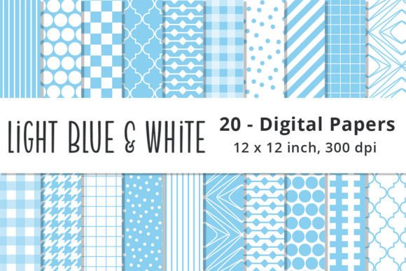 Download Light Blue and White Scrapbook Papers - Papers Collection