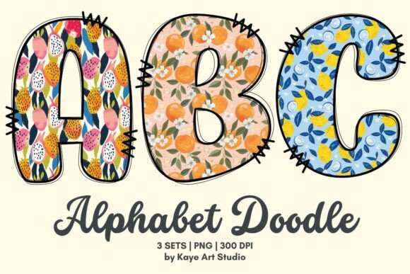 Download Fruity Pattern Alphabet Clipart PNG - Fruit Collection