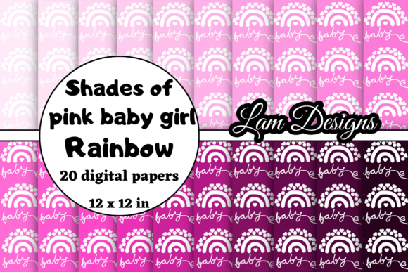 Download Shades of Pink Baby Girl Rainbow Papers - Papers Collection