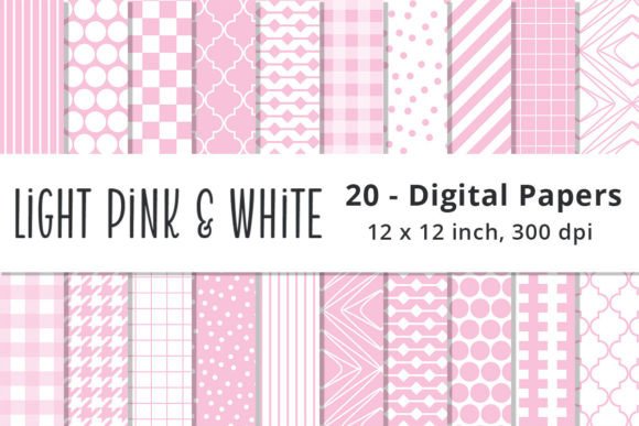 Download Light Pink and White Scrapbook Papers - Papers Collection