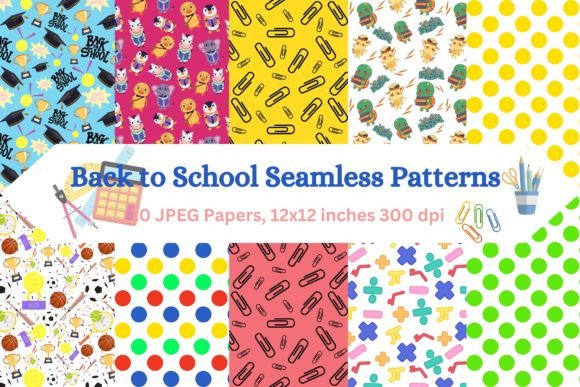 Download Trendy Back to School Digital Papers - Papers Collection