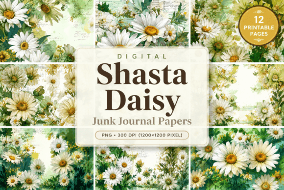 Download Shasta Daisy Junk Journal Papers - Papers Collection
