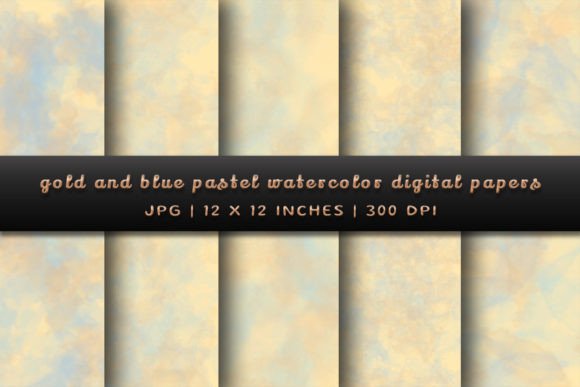 Download Gold and Blue Pastel Digital Papers - Papers Collection