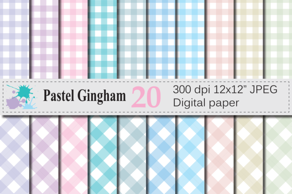 Download Pastel Gingham Digital Papers - Papers Collection