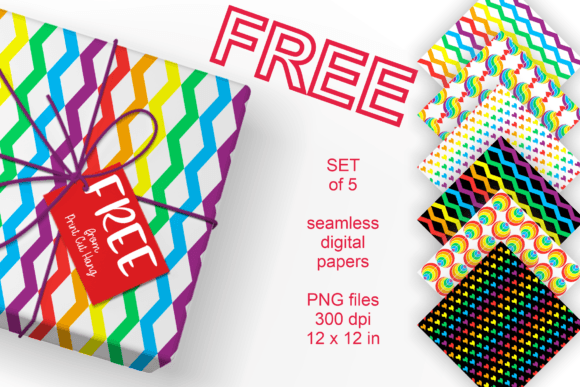 Download Free Pride Rainbow Papers - Set of 6 PNG - Papers Collection