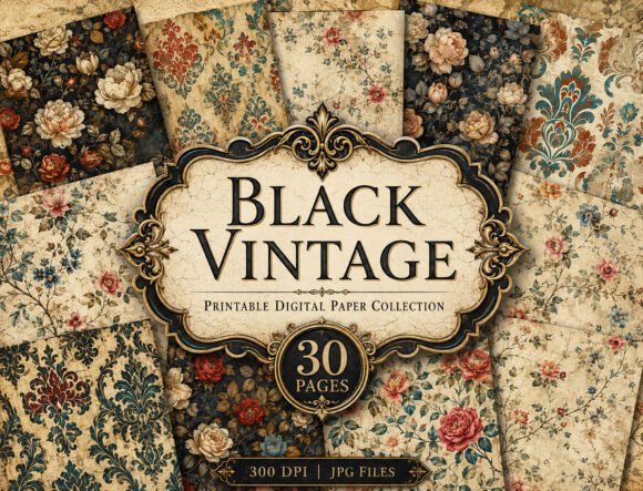 Download Vintage Rose Damask Journal Papers - Papers Collection