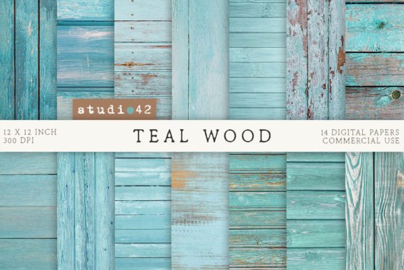 Download Teal Wood Background Digital Papers - Papers Collection