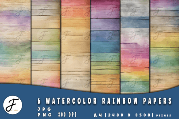 Download Watercolor Rainbow Papers | Set 1 - Papers Collection
