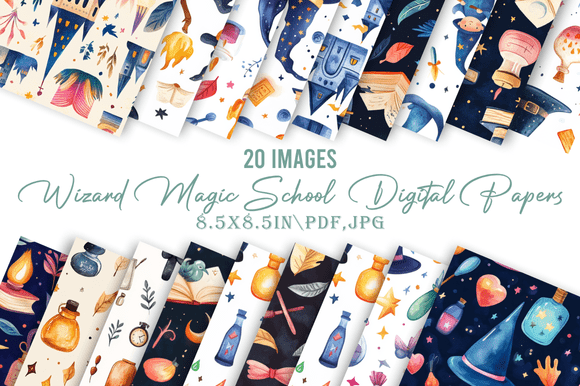 Download Wizard Magic School Digital Papers - Papers Collection