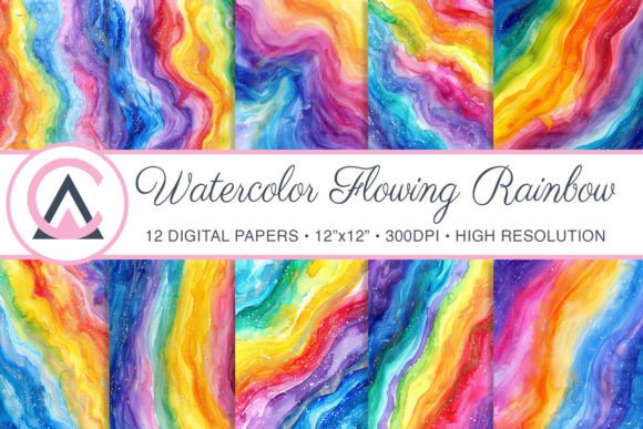 Download Watercolor Vivid Colorful Rainbow Papers - Papers Collection