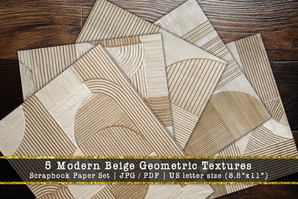 Download Modern Beige Geometric Scrapbook Papers - Papers Collection