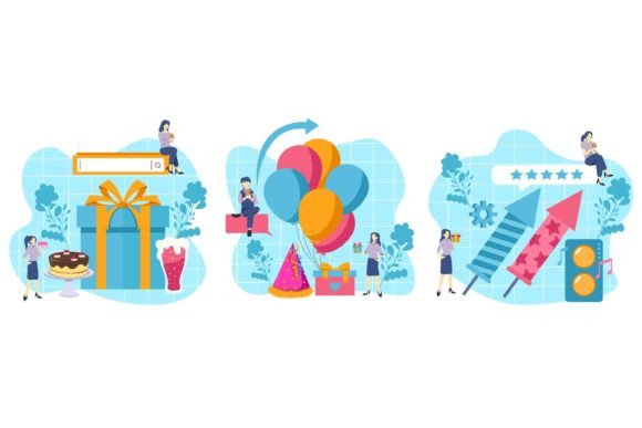 Download Flat Bundle Birthday Decoration Design - Birthday decoration Collection