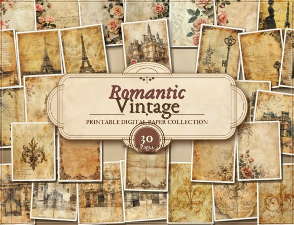 Download Vintage Peach Floral Journal Papers - Papers Collection