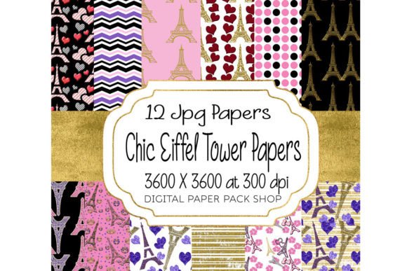 Download Eiffel Tower Seamless Pattern Papers - Papers Collection