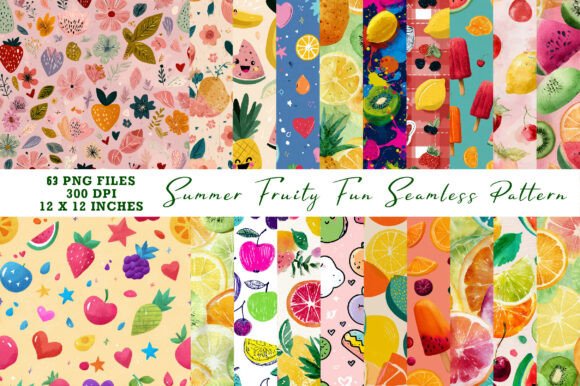 Download Summer Fruity Fun Seamless Pattern - Fruit Collection