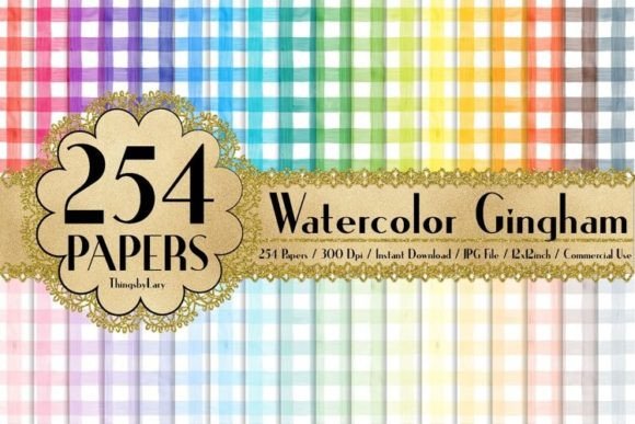 Download Seamless Watercolor Gingham Papers - Papers Collection