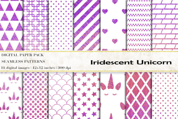 Download Iridescent Unicorn Digital Papers - Papers Collection