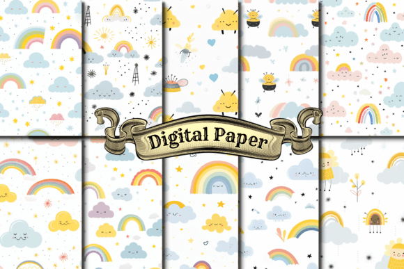 Download Rainbow Pastel Digital Papers - Papers Collection