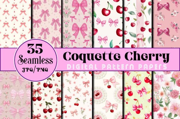 Download Seamless Coquette Cherry Pattern Papers - Papers Collection