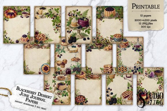Download Blackberry Dessert Junk Journal Papers - Papers Collection